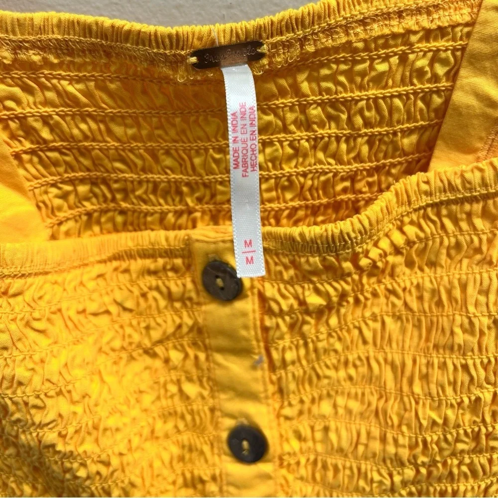 Free People Zola Smocked Button-Front Top